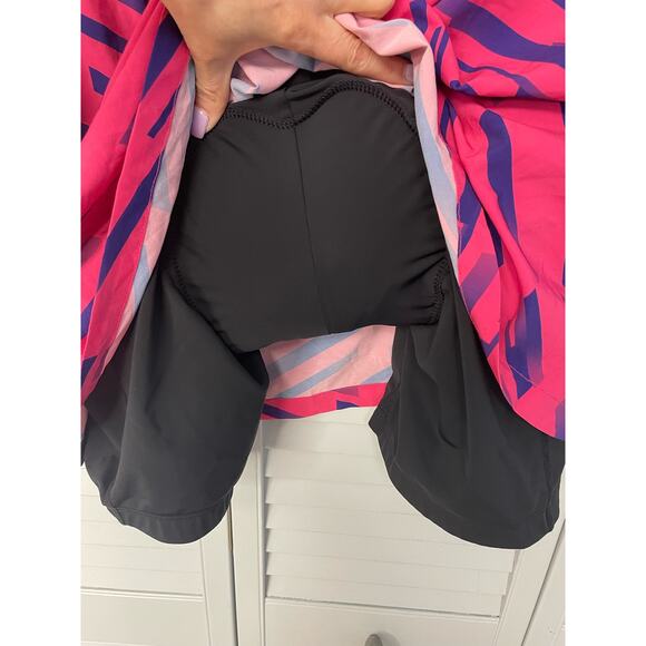 Beroy pink purple drawstring pull on cycling skort padded seat women's size XL - Picture 6 of 8